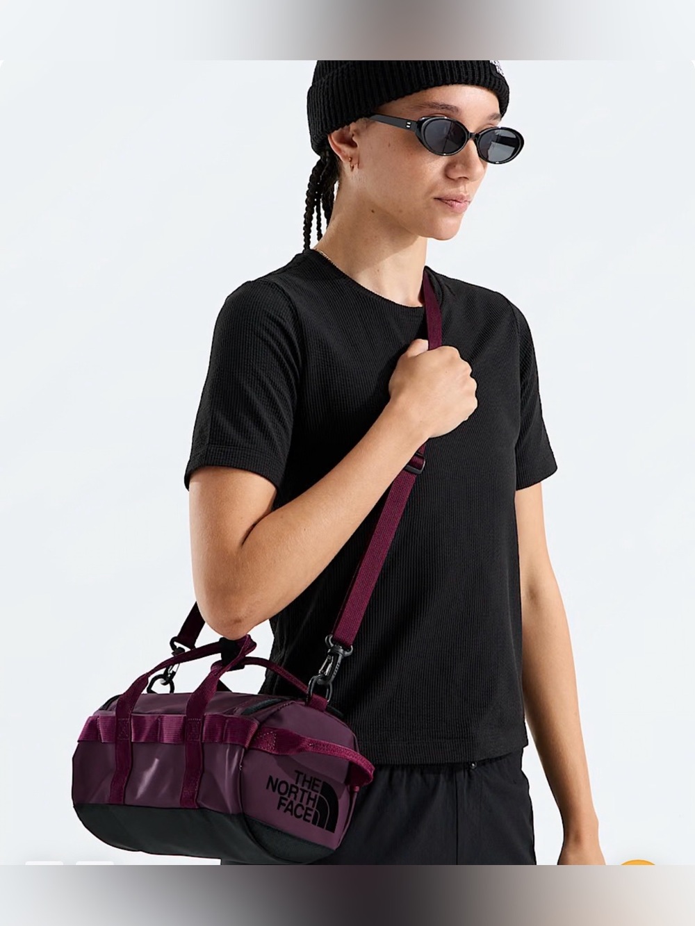 The North Face Base Camp™ Duffel Shoulder Bag in Burgundy and Black Mini